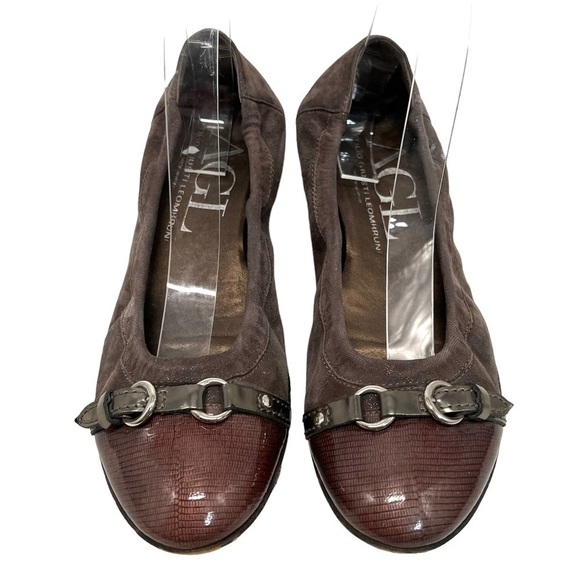 AGL Attilio Giusti Leombruni Brown Leather Cap Toe Flats Women’s 38 - Picture 5 of 13